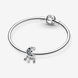 Star & Crescent Moon Charm -  Bracelet Charm for  Moments Bracelets - Stunning Women'S Jewelry - Gift for Women - Made with Sterling Silver & Cubic Zirconia, with Gift Box