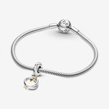 Two-Tone Wedding Rings Dangle Charm - Compatible with  Moments Bracelets - Jewelry for Women - Gift for Women in Your Life - Made with Sterling Silver,  Gold & Cubic Zirconia, with Gift Box