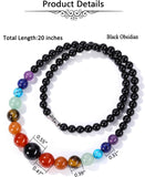 Unisex 7 Chakra Necklace Natural Chakra Gemstone Healing Crystal 