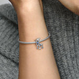 Star & Crescent Moon Charm -  Bracelet Charm for  Moments Bracelets - Stunning Women'S Jewelry - Gift for Women - Made with Sterling Silver & Cubic Zirconia, with Gift Box