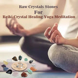 18 Pcs Crystals and Healing Stones Set, Chakra Stones for Chakra Balancing, Energy Crystals for Witchcraft, Wiccan, Reiki, Yoga, Meditation, Spiritual Astrology Crystal Gifts for Women