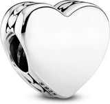 Heart Charm - Compatible with  Moments Bracelets - Jewelry for Women - Gift for Women in Your Life - Made with Sterling Silver, with Gift Box