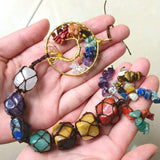 7 Chakras Stones Healing Crystals Tree of Life Hanger 