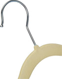 Amazon Basics Kids Space Saving Velvet Non-Slip Clothes Hangers with Shoulder Notches for Infant and Toddler, 11.6", Beige, 50-Pack