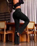 CHICME Women's High Waisted Jeans Stretchy Bootcut Pants with Elastic Waistband Denim Pants for Women