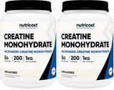 Nutricost Micronized Creatine Monohydrate Powder - 500g (100 Servings) - Pure Unflavored - 5g Per Serving - Non-GMO, Gluten Free