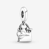 Shopping Bag Dangle Charm - Compatible with  Moments Bracelets - Jewelry for Women - Made with Sterling Silver - with Gift Box