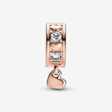 Infinite Hearts Sparkling Dangling Clip Charm - Compatible Moments - Stunning Women'S Jewelry - Made Rose & Cubic Zirconia - with Gift Box