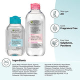 Garnier Micellar Water, Hydrating Facial Cleanser & Makeup Remover, Suitable for Sensitive Skin, Vegan, Cruelty Free, 13.5 Fl Oz (400mL), 1 Count