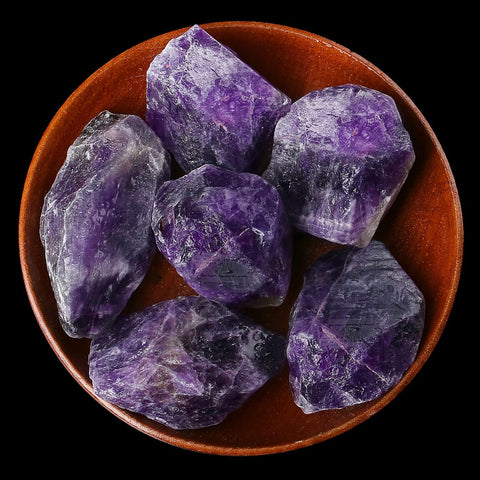 2" Amethyst Crystal Raw Crystals Bulk Crystals Natural Crystals and Stones Large Crystals and Stones Huge Rocks for Tumbling Witchcraft Wire Wrapping Fountain Rocks Cabbing Room Decor 4Pcs