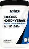 Nutricost Micronized Creatine Monohydrate Powder - 500g (100 Servings) - Pure Unflavored - 5g Per Serving - Non-GMO, Gluten Free