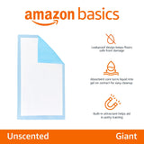 Amazon Basics Leak-Proof Dog and Puppy Potty Training Pee Pads with Quick-Dry 5-Layer Super Absorbent Design, Regular Size 22 x 22 inch, Blue & White, 100 Count
