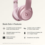 Beats Solo 4 - Wireless On-Ear Bluetooth Headphones, Up to 50-Hour Battery Life, Ultra-Lightweight Comfort, Powerful and Balanced Sound, Apple & Android Compatible - Matte Black