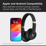 Beats Solo 4 - Wireless On-Ear Bluetooth Headphones, Up to 50-Hour Battery Life, Ultra-Lightweight Comfort, Powerful and Balanced Sound, Apple & Android Compatible - Matte Black