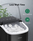 Silonn Ice Maker Countertop, Portable Ice Machine with Carry Handle, Self-Cleaning Ice Makers with Basket and Scoop, 9 Cubes in 6 Mins, 26 lbs per Day, Ideal for Home, Kitchen, Camping, RV