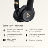 Beats Solo 4 - Wireless On-Ear Bluetooth Headphones, Up to 50-Hour Battery Life, Ultra-Lightweight Comfort, Powerful and Balanced Sound, Apple & Android Compatible - Matte Black
