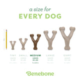 Benebone Wishbone Dog Chew Toy for Aggressive Chewers, Real Bacon, Medium