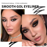 Kaely 2Pcs Gel Eyeliner Pencil, Natural Black Eyeliner Cream for Waterline, Liquid Eye Liner Waterproof Smudge Proof, Black Smoky Eyeshadow Palette Halloween Makeup, delineador de ojos contra el agua