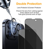 PEHAEL for iPhone 17 Pro Max Privacy Screen Protector+Camera Lens Protector
