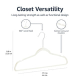Amazon Basics Slim Velvet Non-Slip Space Saving Suit Clothes Hangers, Closet Organizer, Black, 50-Pack