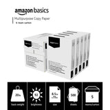 Amazon Basics Multipurpose Copy Printer Paper, 8.5 x 11 Inches, 20 lb, 92 Bright, White, 1 Ream (500 Sheets), Jam-Free