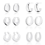 Wgoud 6 Pairs Chunky Gold Hoop Earrings for Women, 14K Gold Plated Hoop Earrings Hypoallergenic, Thick Lightweight Twisted Huggie Hoops Earring Set for Women’s Jewelry GIfts