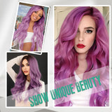 Long Ombre Blonde Wigs for Women 26 inch Long Wavy Middle Part Wig Ombre Blonde Wigs Upgraded Protein Fiber Hair Replacement Wig Cosplay Costume Halloween Wig(26'' Brown Ombre Blonde)