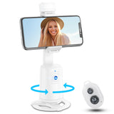 Auto Face Tracking Tripod 360° Rotating Auto Tracking Phone Stand, No App, Phone Camera Stand with Remote and Gesture Control, Rechargeable Smart Shooting Stand for Live Video Recording Tiktok（Black）