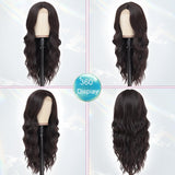 Long Ombre Blonde Wigs for Women 26 inch Long Wavy Middle Part Wig Ombre Blonde Wigs Upgraded Protein Fiber Hair Replacement Wig Cosplay Costume Halloween Wig(26'' Brown Ombre Blonde)