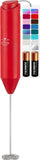 Zulay Kitchen Powerful Milk Frother Wand With Duracell Batteries - Ultra Fast Handheld Drink Mixer - Electric Whisk Foam Maker for Coffee, Lattes, Cappuccino & Matcha - Triple Whisk - Black
