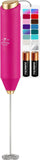 Zulay Kitchen Powerful Milk Frother Wand With Duracell Batteries - Ultra Fast Handheld Drink Mixer - Electric Whisk Foam Maker for Coffee, Lattes, Cappuccino & Matcha - Triple Whisk - Black