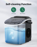 Silonn Ice Maker Countertop, Portable Ice Machine with Carry Handle, Self-Cleaning Ice Makers with Basket and Scoop, 9 Cubes in 6 Mins, 26 lbs per Day, Ideal for Home, Kitchen, Camping, RV
