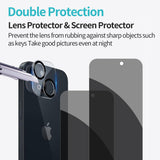 PEHAEL for iPhone 17 Pro Max Privacy Screen Protector+Camera Lens Protector