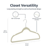 Amazon Basics Slim Velvet Non-Slip Space Saving Suit Clothes Hangers, Closet Organizer, Black, 50-Pack