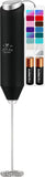Zulay Kitchen Powerful Milk Frother Wand With Duracell Batteries - Ultra Fast Handheld Drink Mixer - Electric Whisk Foam Maker for Coffee, Lattes, Cappuccino & Matcha - Triple Whisk - Black