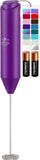 Zulay Kitchen Powerful Milk Frother Wand With Duracell Batteries - Ultra Fast Handheld Drink Mixer - Electric Whisk Foam Maker for Coffee, Lattes, Cappuccino & Matcha - Triple Whisk - Black