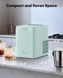 Silonn Ice Maker Countertop, Portable Ice Machine with Carry Handle, Self-Cleaning Ice Makers with Basket and Scoop, 9 Cubes in 6 Mins, 26 lbs per Day, Ideal for Home, Kitchen, Camping, RV