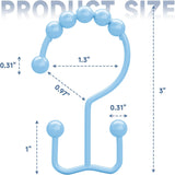 Titanker Shower Curtain Hooks Rings, Rust Resistant Metal Minimalist Simple Double Glide Shower Hooks for Bathroom Shower Rods Curtains, Set of 12 Hooks - Black