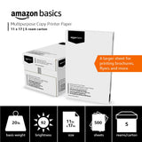 Amazon Basics Multipurpose Copy Printer Paper, 8.5 x 11 Inches, 20 lb, 92 Bright, White, 1 Ream (500 Sheets), Jam-Free