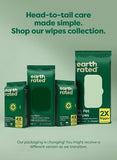 Earth Rated Dog Wipes for Paws & Butt, Deodorizing, Unscented, 100ct