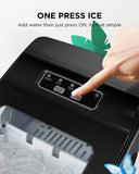 Silonn Ice Maker Countertop, Portable Ice Machine with Carry Handle, Self-Cleaning Ice Makers with Basket and Scoop, 9 Cubes in 6 Mins, 26 lbs per Day, Ideal for Home, Kitchen, Camping, RV