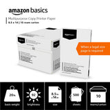 Amazon Basics Multipurpose Copy Printer Paper, 8.5 x 11 Inches, 20 lb, 92 Bright, White, 1 Ream (500 Sheets), Jam-Free