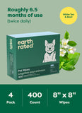 Earth Rated Dog Wipes for Paws & Butt, Deodorizing, Unscented, 100ct