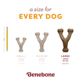 Benebone Wishbone Dog Chew Toy for Aggressive Chewers, Real Bacon, Medium