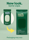 Earth Rated Dog Wipes for Paws & Butt, Deodorizing, Unscented, 100ct
