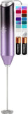 Zulay Kitchen Powerful Milk Frother Wand With Duracell Batteries - Ultra Fast Handheld Drink Mixer - Electric Whisk Foam Maker for Coffee, Lattes, Cappuccino & Matcha - Triple Whisk - Black