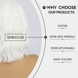 Short Ombre Wavy Wig for Women 14 Inch Shoulder Length Middle Part Curly Wavy Bob Wig Natural Looking Synthetic Heat Resistant Fiber Wig for Daily Party Use