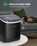 Silonn Ice Maker Countertop, Portable Ice Machine with Carry Handle, Self-Cleaning Ice Makers with Basket and Scoop, 9 Cubes in 6 Mins, 26 lbs per Day, Ideal for Home, Kitchen, Camping, RV