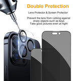 PEHAEL for iPhone 17 Pro Max Privacy Screen Protector+Camera Lens Protector
