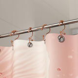 Titanker Shower Curtain Hooks Rings, Rust Resistant Metal Minimalist Simple Double Glide Shower Hooks for Bathroom Shower Rods Curtains, Set of 12 Hooks - Black